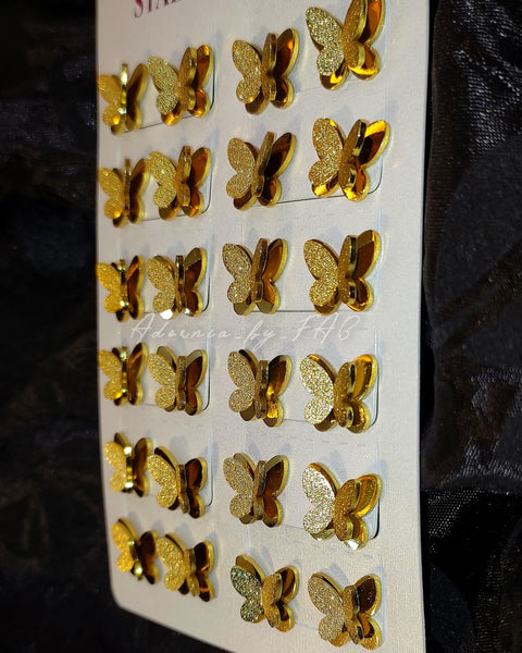 18K Gold Stainless Steel Butterfly Studs