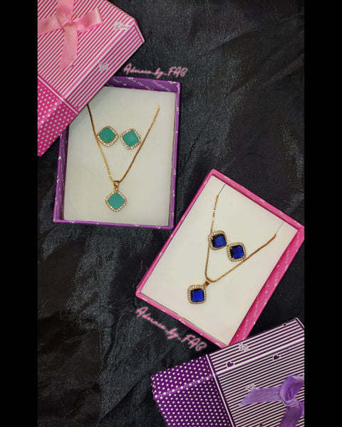 18K Stainless Steel Green Necklace