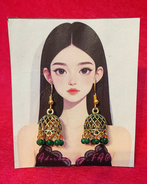 Green Pearl Antique Jhumkay