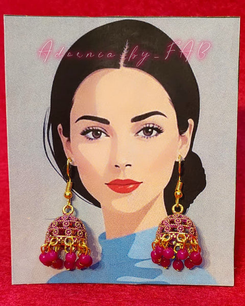 Pink Pearl Antique Jhumkay