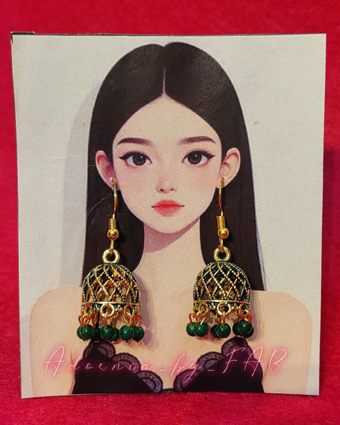 Green Pearl Antique Jhumkay