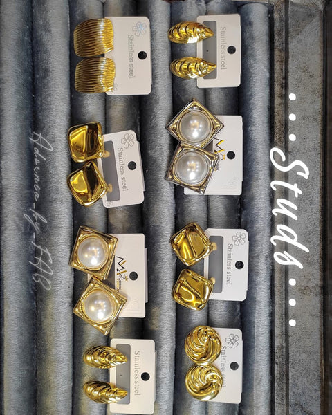 18K Gold Stainless Steel Studs